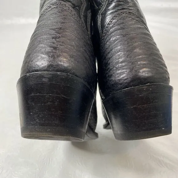 Nocona Womens Sz 4B Black Leather Boots