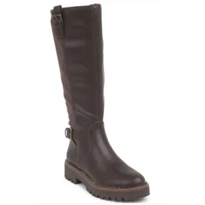 NORDSTROM RACK Mara Round-Toe Lug-Sole Brown Leather Riding Boot Size 8M NWOT
