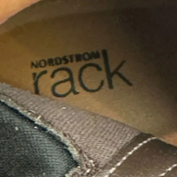 NORDSTROM RACK Mara Round-Toe Lug-Sole Brown Leather Riding Boot Size 8M NWOT
