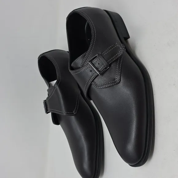 Nordstrom Rack Ortholite Men's Leather Buckle Dark Brown Loafers Size 8