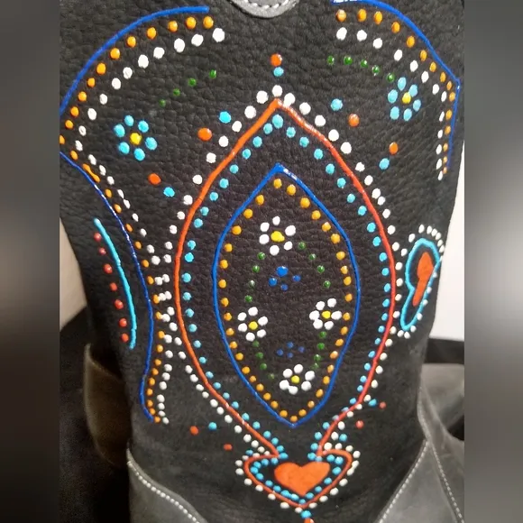Novo Labella Brazilian Cowboy boots Leather Suede Hand Painted Designer