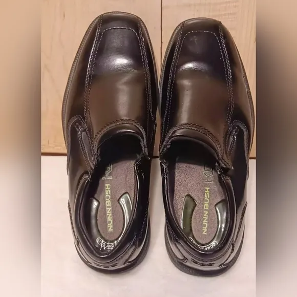 Nunn Bush Mens Black Smooth Bleeker Street Slip On Dress Loafers Shoes Size 8.5M