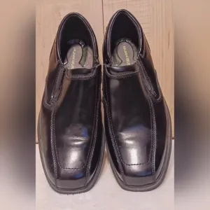 Nunn Bush Mens Black Smooth Bleeker Street Slip On Dress Loafers Shoes Size 8.5M