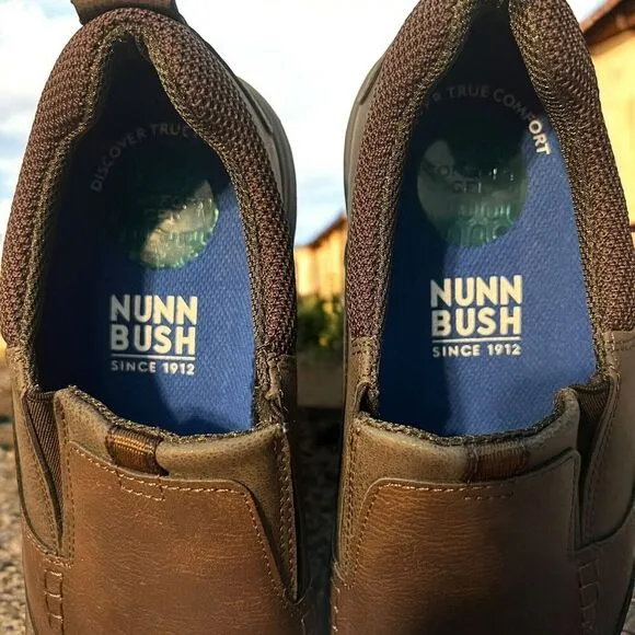 Nunn Bush NEW Mens Conway EZ Moc Toe Slip On Casual Shoes Brown Size 13 Loafers