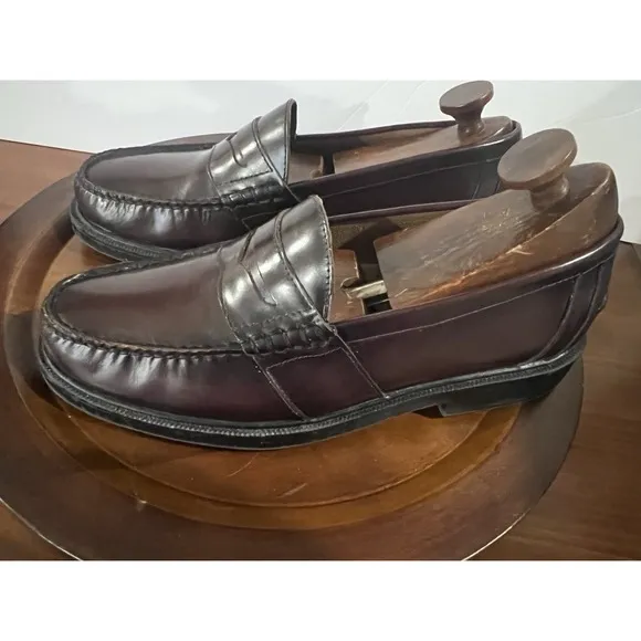 Nunn Bush Shoes Mens 11 M Lincoln Penny Loafer Burgundy Leather Casual 85538-05