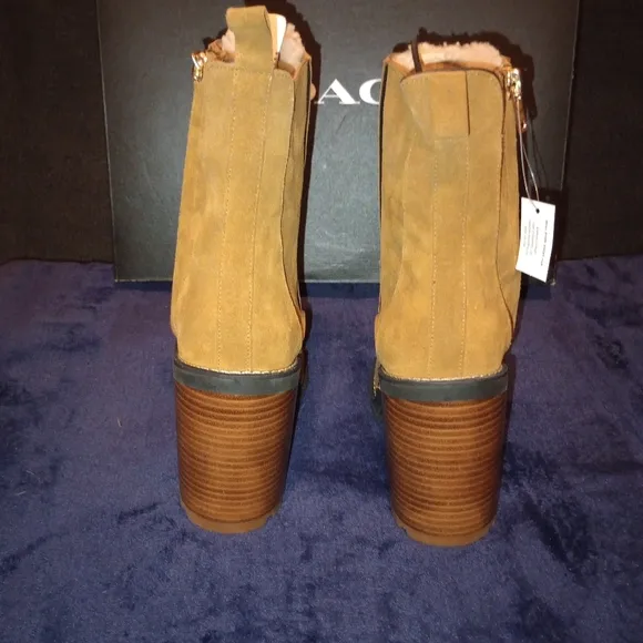 NWB Coach Haven Suede Boots Raw Umber Size 8.5B