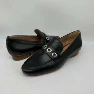 NWOB Bernardo Black Eyelet Leather Slip On Casual Loafers Womens Size 6.5