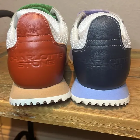 NWOB Charlotte Stone Conway Retro Mismatched Sneakers size 8