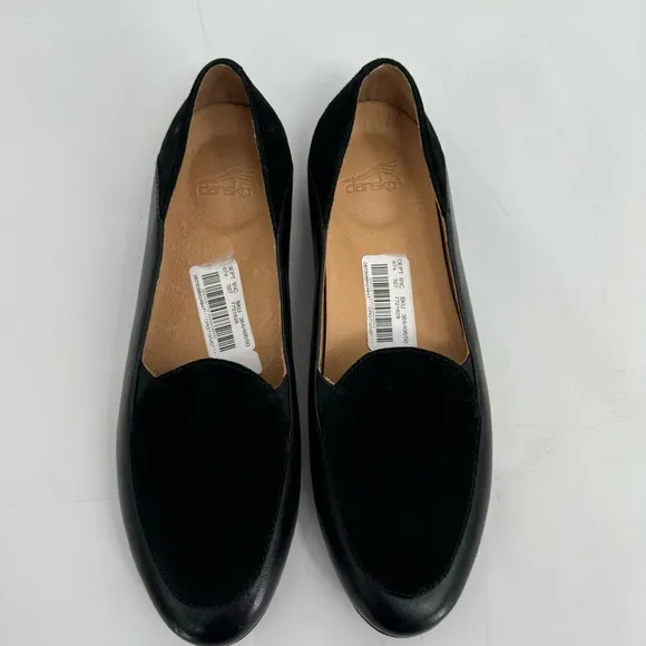 NWOB Dansko Womens Lace Loafers Shoes Size 39 US 8.5-9 Black Leather