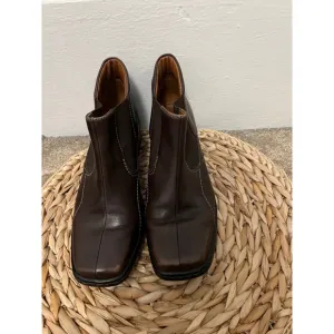 NWOB Josef Seibel Square Toe Chelsea Slip on Mid Calf Brown Leather Boots 9/9.5