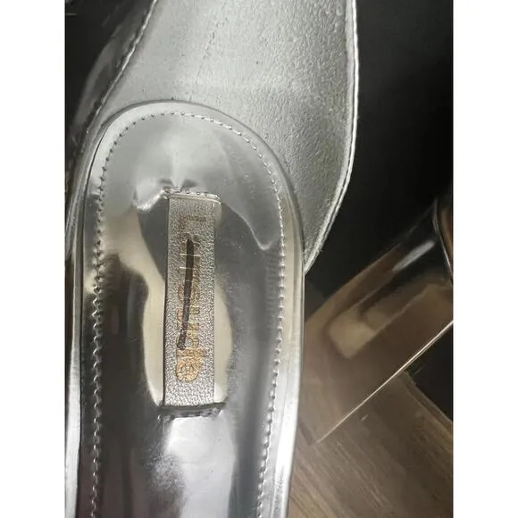 NWOB LARROUDE Ari Metallic Leather Ankle-Strap Platform Sandals US SZ 9.5 $350