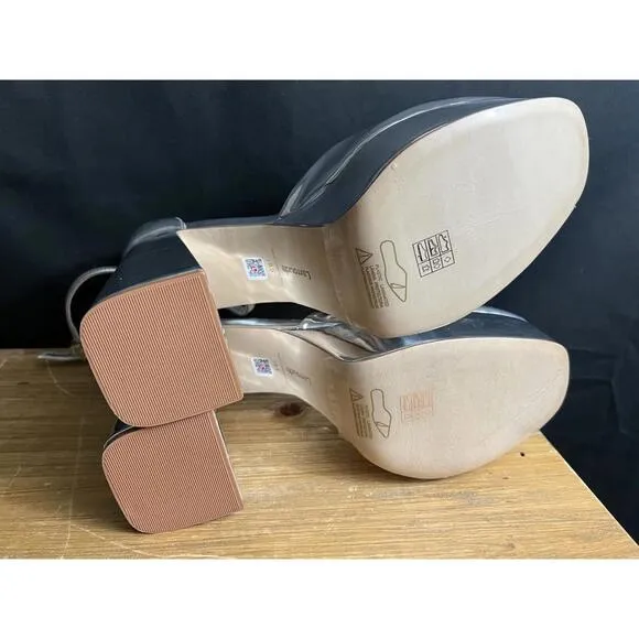 NWOB LARROUDE Ari Metallic Leather Ankle-Strap Platform Sandals US SZ 9.5 $350