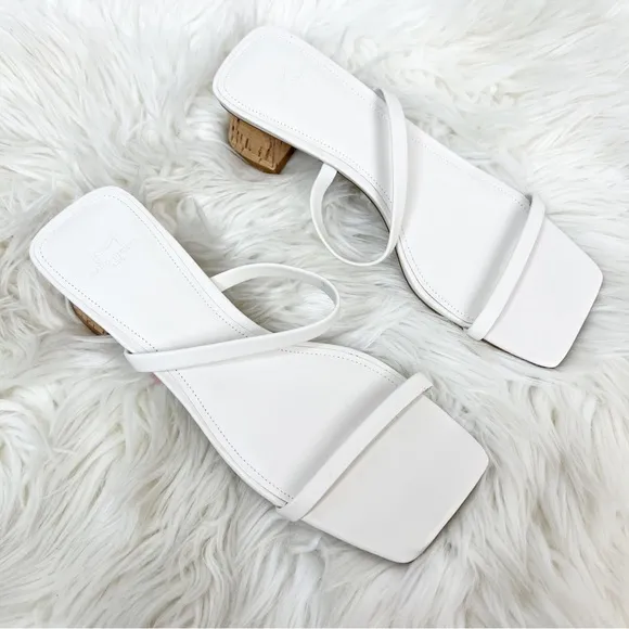 NWOB Marc Fisher LTD. Brent White Strappy Square Toe High Heel Sandals