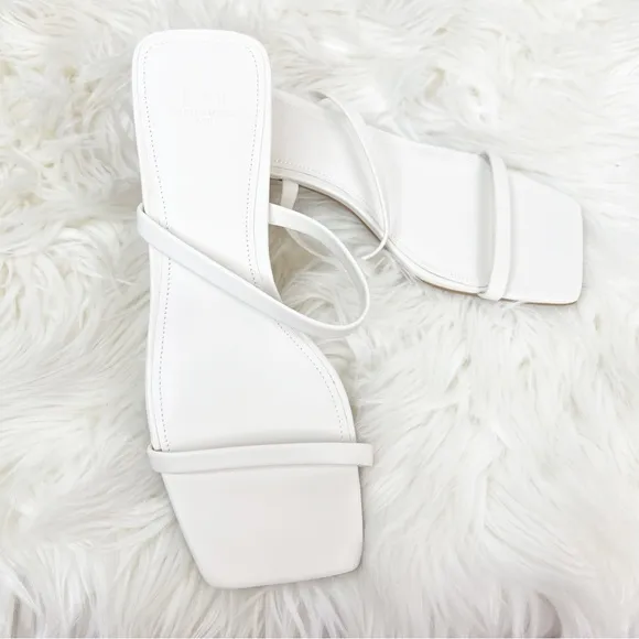 NWOB Marc Fisher LTD. Brent White Strappy Square Toe High Heel Sandals