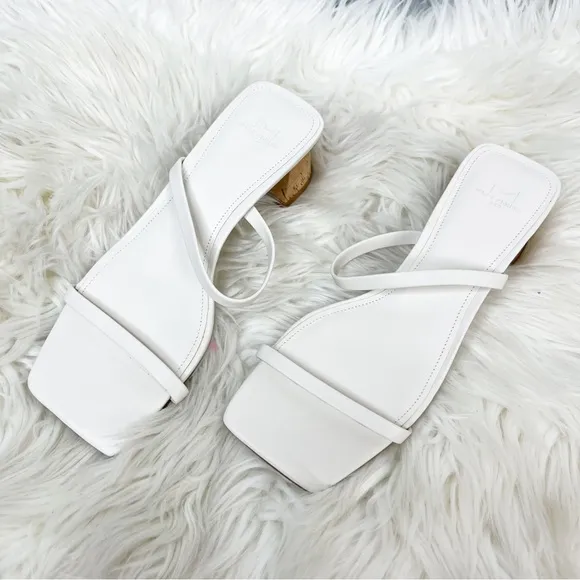 NWOB Marc Fisher LTD. Brent White Strappy Square Toe High Heel Sandals