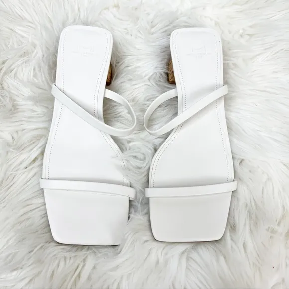 NWOB Marc Fisher LTD. Brent White Strappy Square Toe High Heel Sandals