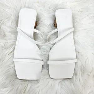 NWOB Marc Fisher LTD. Brent White Strappy Square Toe High Heel Sandals