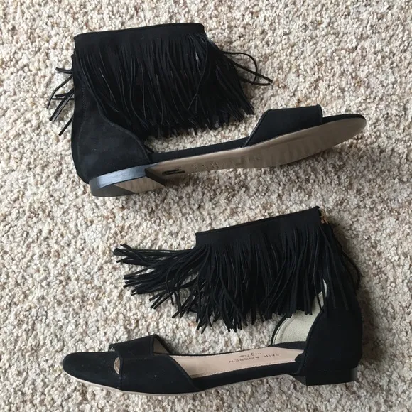NWOB Paul Andrew x J. Crew Fringe Flat Sandals