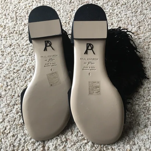 NWOB Paul Andrew x J. Crew Fringe Flat Sandals