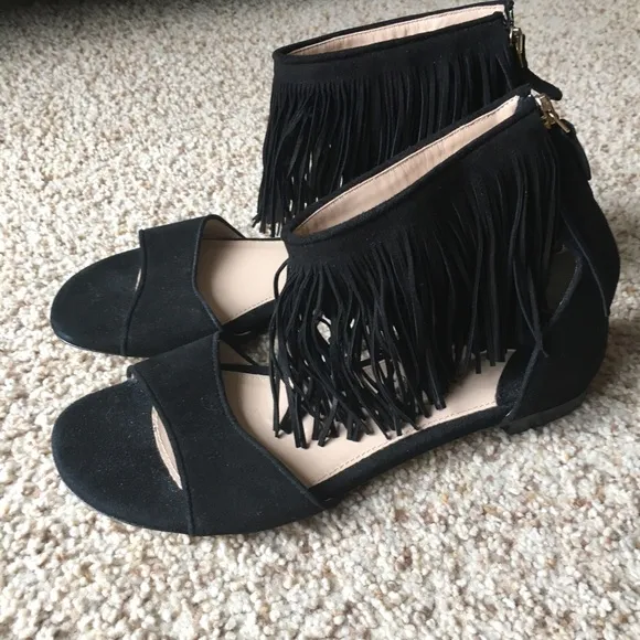 NWOB Paul Andrew x J. Crew Fringe Flat Sandals