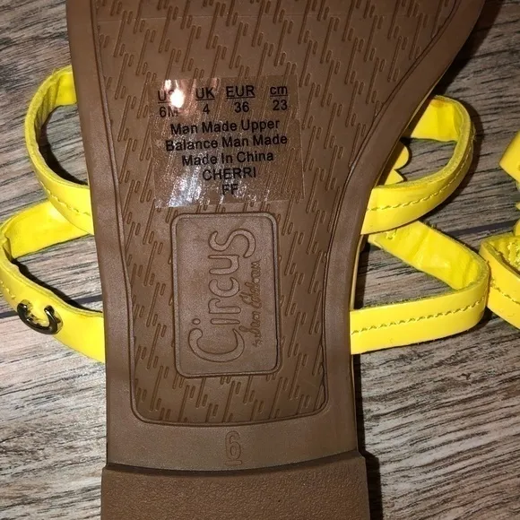 NWOB  Sam Edelman Yellow Canyon Medallion Sandals Size 6