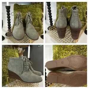 NWOB-TOMS Suede Hyde Wedge Ankle Boots