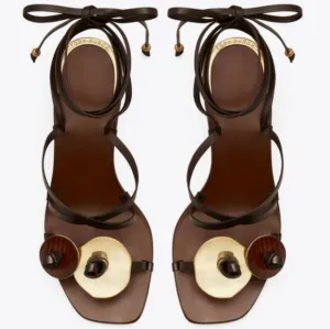 NWOB Tory Burch Artisanal Knot Heeled Sandals