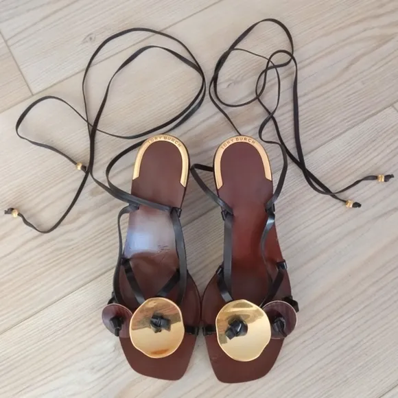 NWOB Tory Burch Artisanal Knot Heeled Sandals