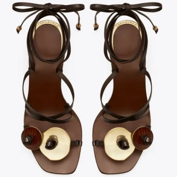 NWOB Tory Burch Artisanal Knot Heeled Sandals