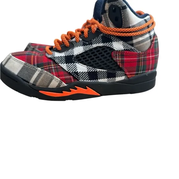NWOB Youth Nike Air Jordan 5 Retro PS Plaid sneakers. 2Y