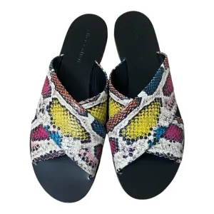*NWOT* Alice   Olivia Crisscross Snake Skin Flat Slide Sandals Womens 8.5 M