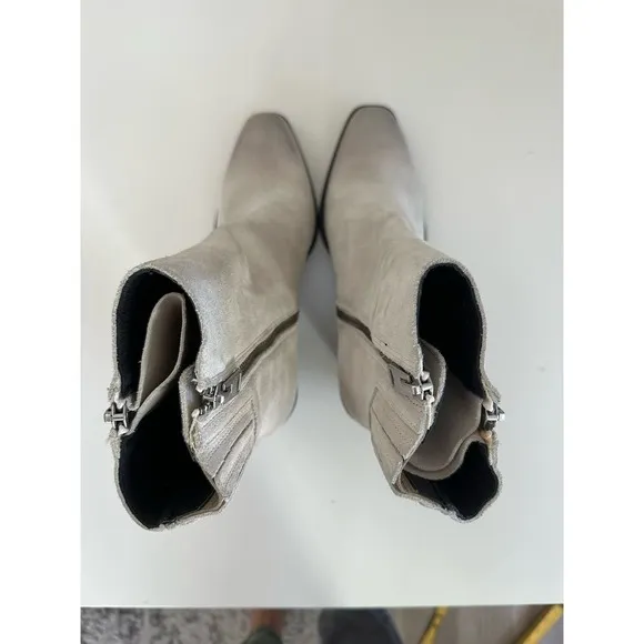 NWOT AllSaints Cohen Suede Distressed Boots Stone White Sz. 8