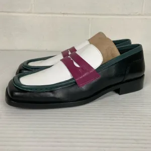 NWOT‎ Anthropologie x Maeve Square Toe Multicolor Leather Penny Loafers EU40