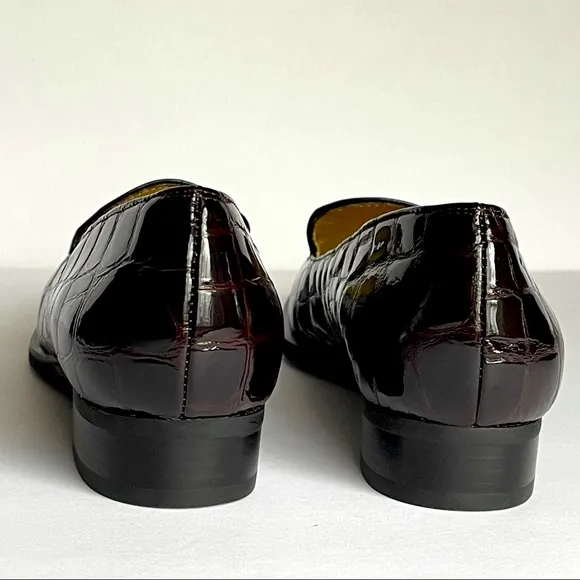 NWOT BRUNO MAGLI Dark brown Patent Leather Loafers Size 7.5 D
