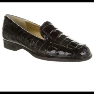 NWOT BRUNO MAGLI Dark brown Patent Leather Loafers Size 7.5 D