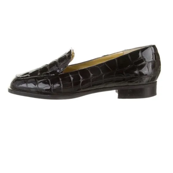 NWOT BRUNO MAGLI Dark brown Patent Leather Loafers Size 7.5 D