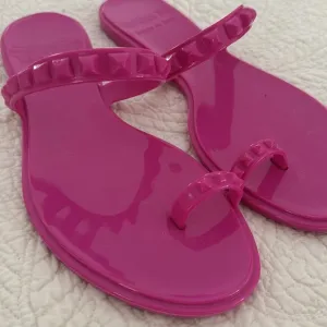 NWOT CARMEN SOL MARIA FLAT JELLY SANDALS - SIZE 10
