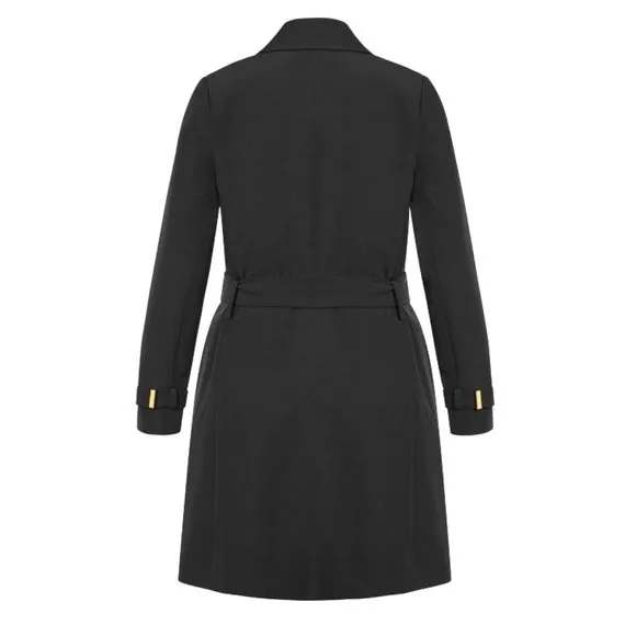 NWOT City Chic Miss Sleek Trench Black M = 18 = 2X