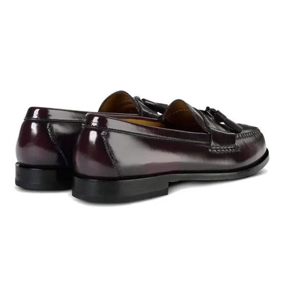 NWOT Cole Haan Men's Pinch Tassel Loafers Burgundy Handsewn Leather Size 10.5