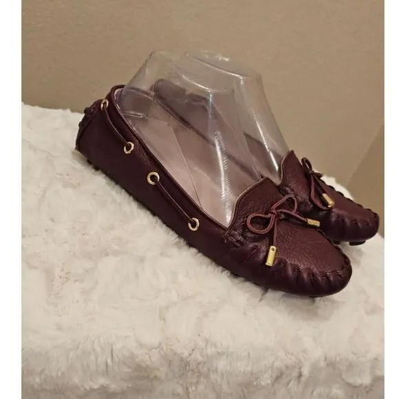 NWOT Cole Haan Pebble Leather Burgandy Women's Loafers Size 8