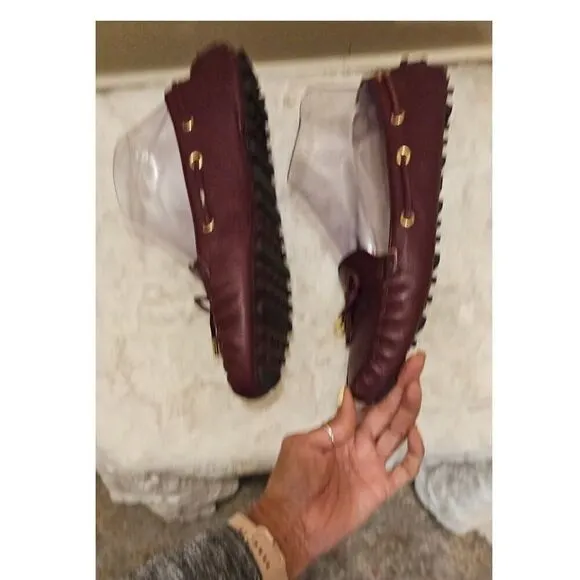 NWOT Cole Haan Pebble Leather Burgandy Women's Loafers Size 8