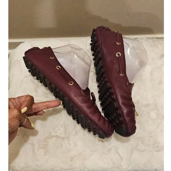 NWOT Cole Haan Pebble Leather Burgandy Women's Loafers Size 8