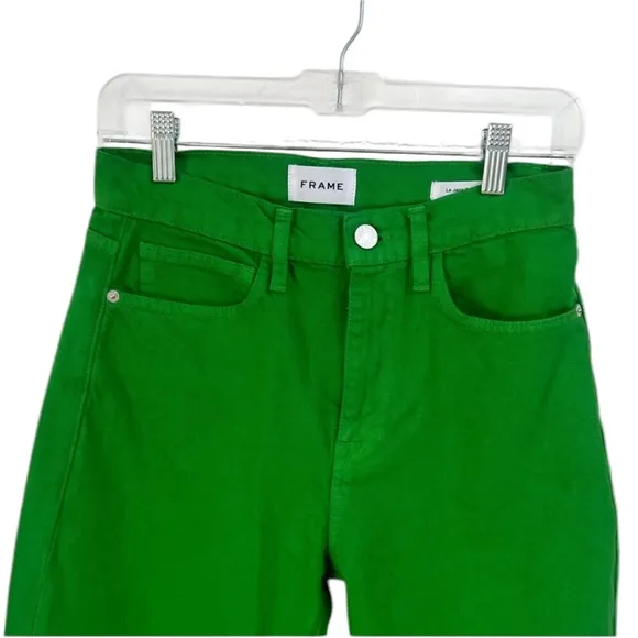 NWOT FRAME Le Jane Crop Jeans Straight Cropped Ankle Cotton Garden Green – Sz 2