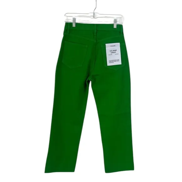 NWOT FRAME Le Jane Crop Jeans Straight Cropped Ankle Cotton Garden Green – Sz 2
