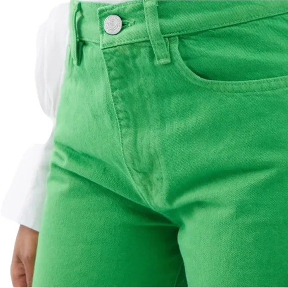 NWOT FRAME Le Jane Crop Jeans Straight Cropped Ankle Cotton Garden Green – Sz 2