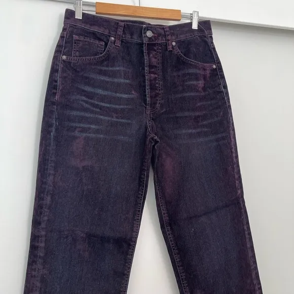 NWOT Free People First Class Low Rise Velvet Straight Jeans Pants Size 27