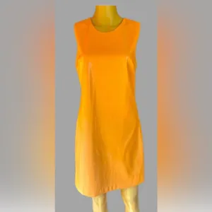 NWOT House of Harlow, Vegan Leather Papaya/Orange Dress Size Small