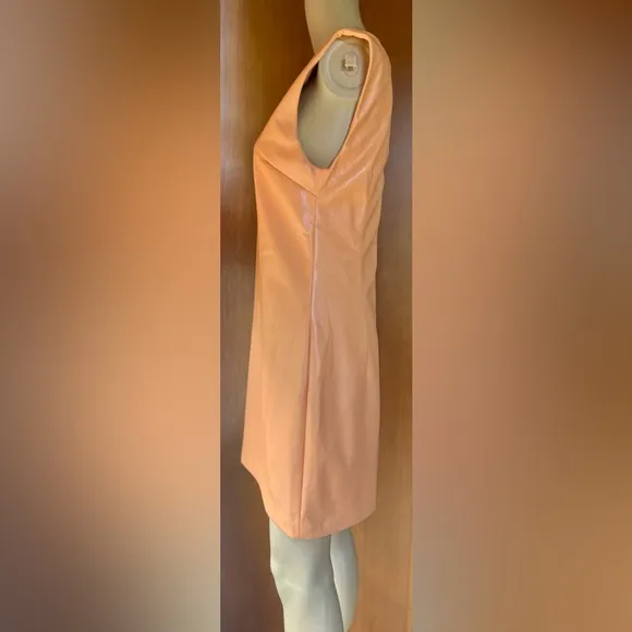 NWOT House of Harlow, Vegan Leather Papaya/Orange Dress Size Small