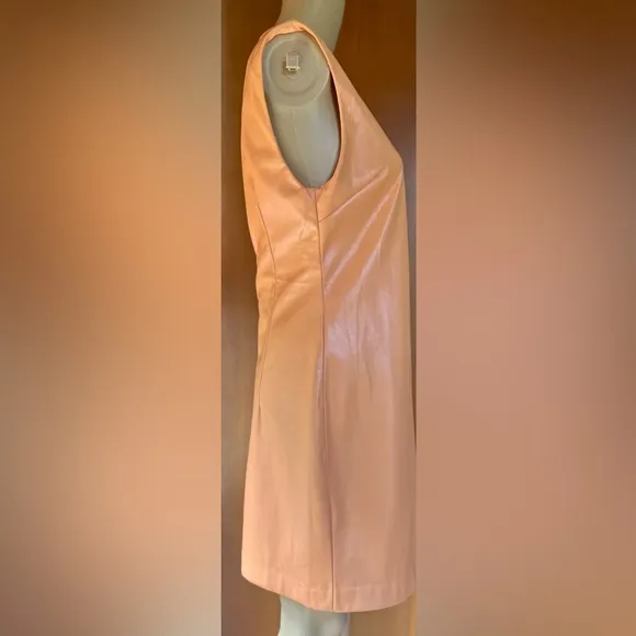 NWOT House of Harlow, Vegan Leather Papaya/Orange Dress Size Small