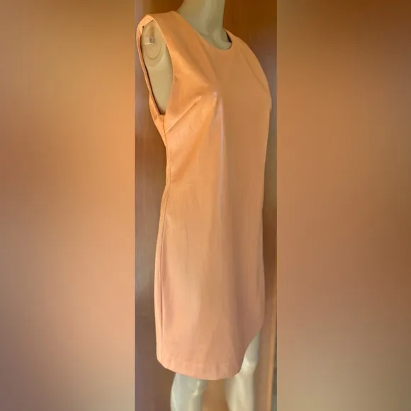 NWOT House of Harlow, Vegan Leather Papaya/Orange Dress Size Small